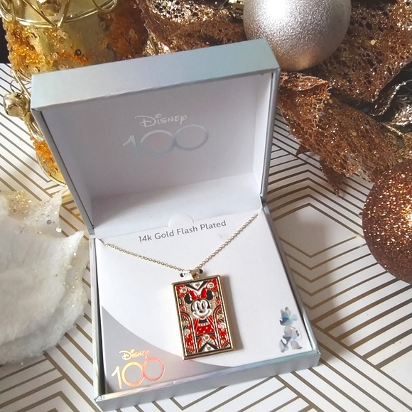 New in Box Disney Minnie Mouse Face Card Necklace - Picture 12 of 12